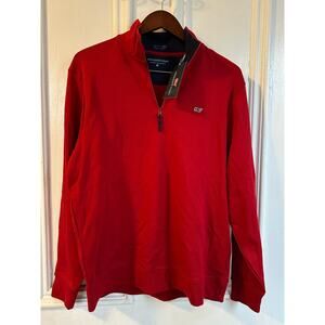 NEW Vineyard Mens Quarter Zip Sweat Shirt Sz Medium Red
